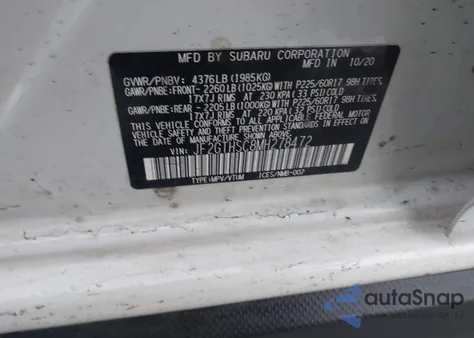 2021 Subaru Crosstrek Sport из США, поврежденный, VIN JF2GTHSC8MH278472